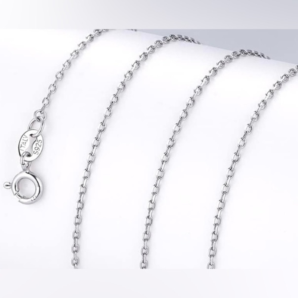 Genuine Italian 925 Sterling Silver Cable Chain Necklace 1.1mm 18in, 925 Chain